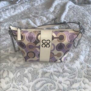 Coach Purple and Cream Crossbody Bag with Chain Strap